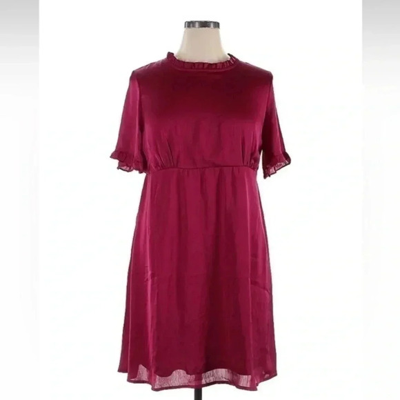 SIMPLY BE | Women’s Size 14 Dark Pink Crew Neck Short Sleeve Dress NWT - Picture 1 of 2